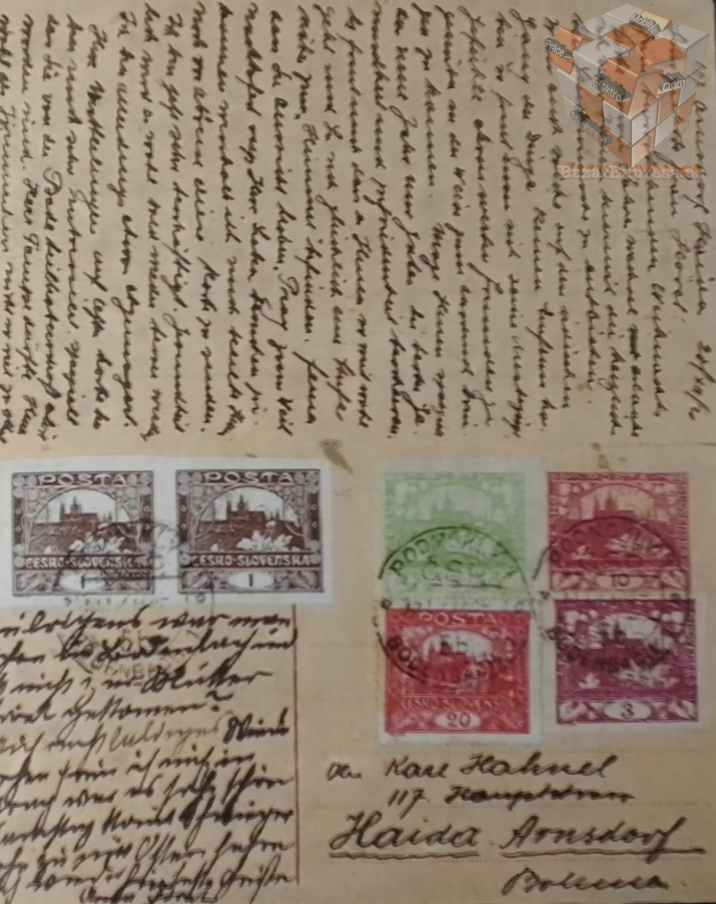 Dopisy, dopisnice a korespondenční lístky odkoupím hotově za katalogové ceny 