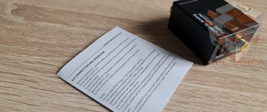 Digitálně analogový audio převodník z optiky > Rca