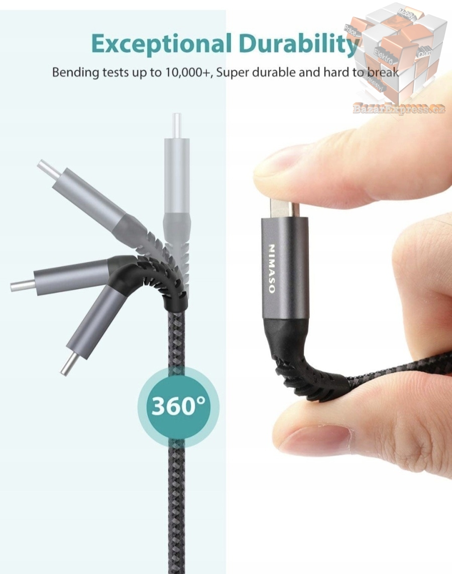 USB-C 3.0 kabel s rychlým nabíjením i přenosem dat