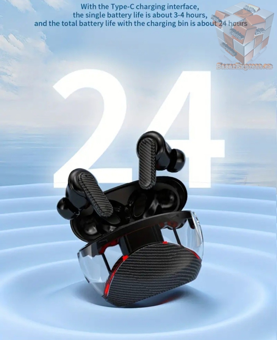 LED podsvícená bluetooth sluchátka s výdrží 4h.