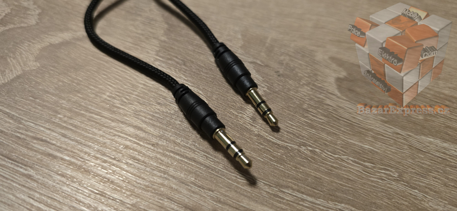 Hi-fi audio kabel 3,5mm/3,5mm s textilním opletem