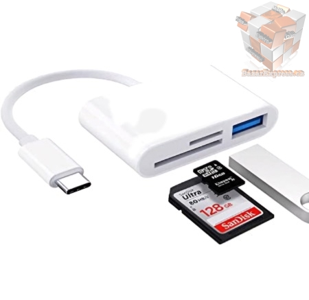 USB-C čtečka SD a microSD karet a USB 3.0