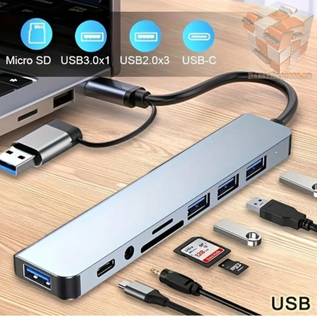 USB-C/USB hub s SD,microSD, USB 3.0&USB 2.0,Jack